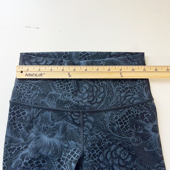 Lululemon Wunder Under High Rise Cropped Leggings Nouveau Mach Blue Black Size 4 - Picture 4 of 7